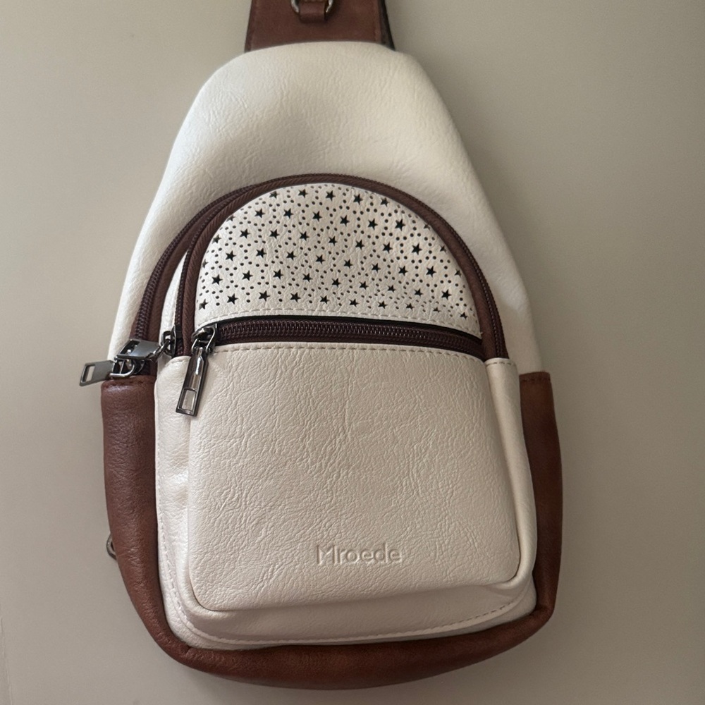 Mroede Women’s White and Brown Crossbody Sling Bag EUC - Picture 16 of 16